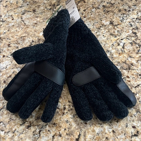 New - Isotoner Signature Women's Chenille Cable-Knit Gloves in Black - Picture 5 of 7